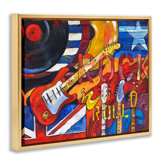 Stupell Industries Rock 'n Roll Music Tribute Floater Framed Art